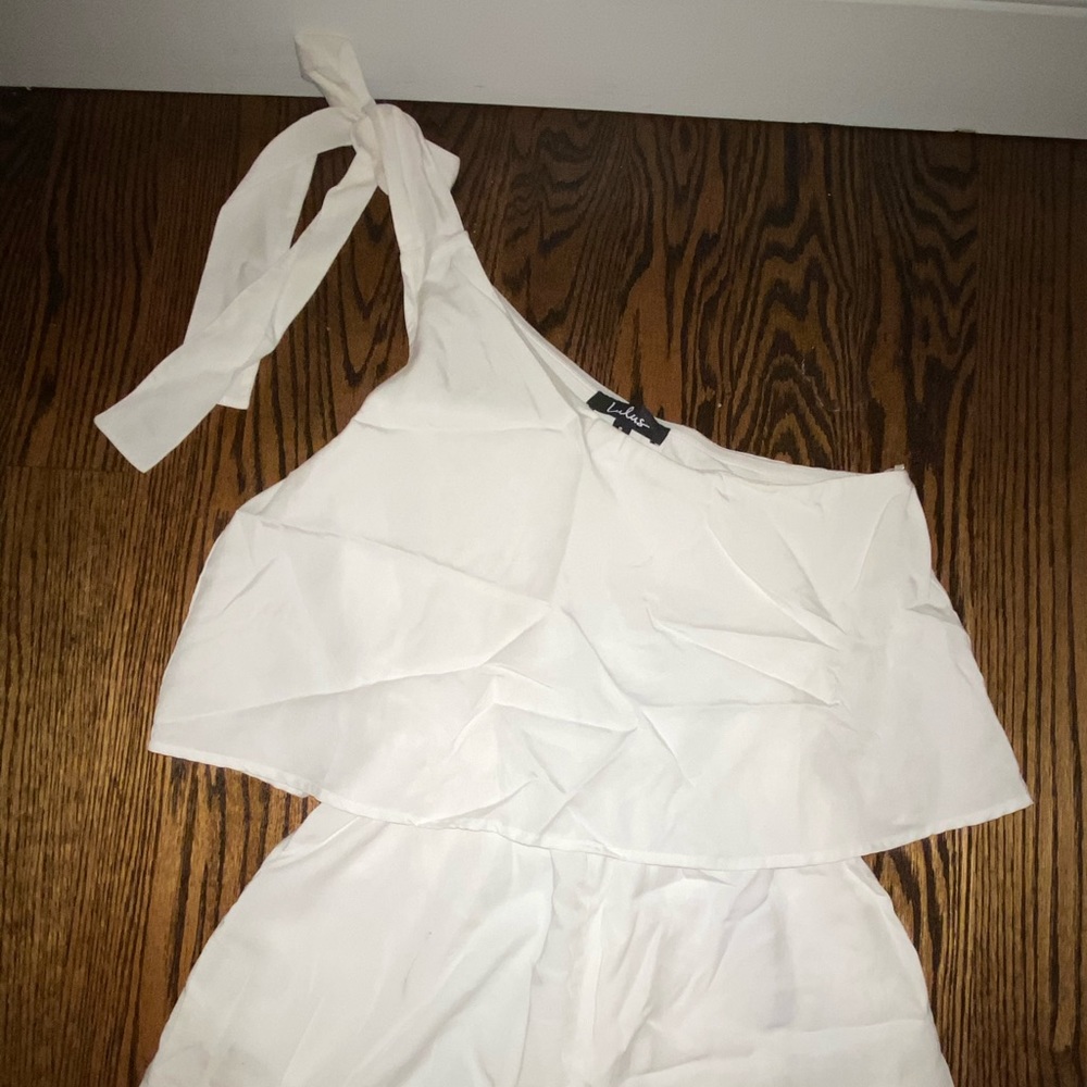 WHITE ONE SHOULDER LULUS ROMPER
